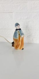 Jaren 50 parfum lampje, dame met lantaarn lampje, parfumlampje