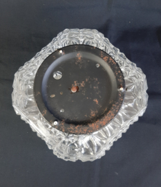 Jaren 60 glazen plafondlamp | Achthoekige, vintage plafonniere