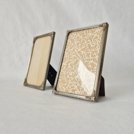 Fotolijstjes met bol glas | Vintage brocante fotolijstjes | Set van 2