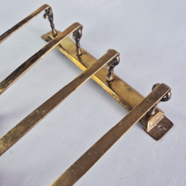 Set Antiek Messing Keukengerei met Wandrek