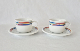 Set van 4 Arzberg Daily Rainbow kop met schotel