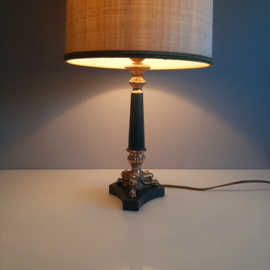Vintage klassieke tafellamp | Antieke lamp | French empire lamp | Messing met hout