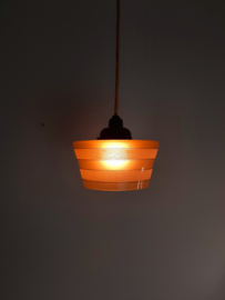 Art Deco glazen hanglamp oker