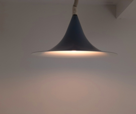 Vintage jaren 70 hanglamp heksenhoed grijs
