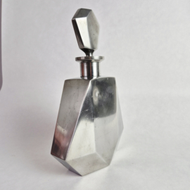 Vintage LG Étains 97% Tin Geometrische Fles | Vintage decanter in Art Deco stijl