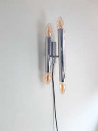 Wandlamp in de stijl van Gaetano Sciolari, Wandlamp chroom met 6 lichtpunten