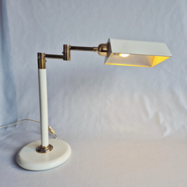 Vintage Design  Bureau Lamp Wit & Goud
