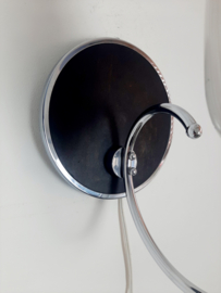 Jaren 50 wandlamp, chroom met zwart, vintage lampje