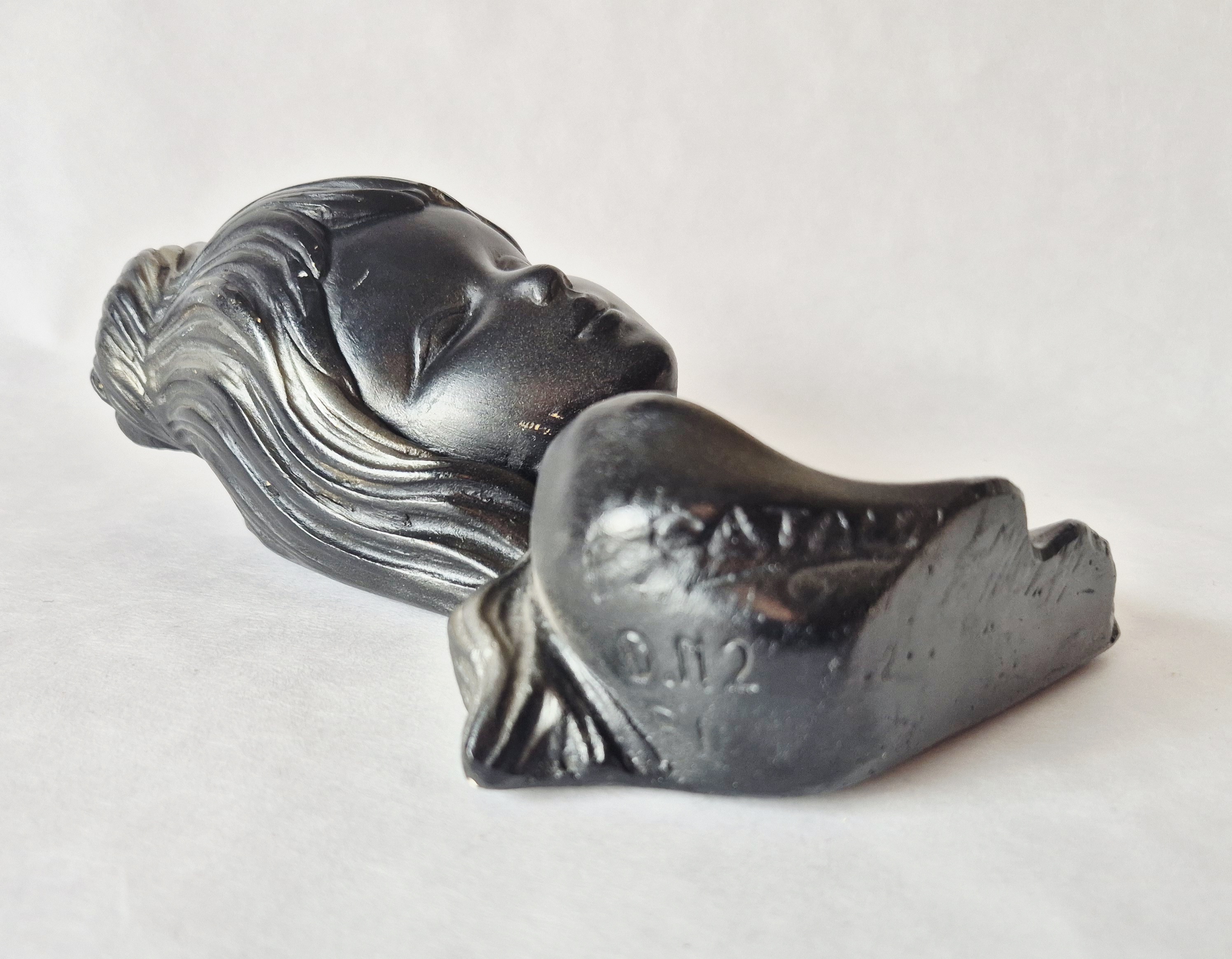 Jaren 50 wandsculptuur | Keramisch beeld portret | Wandhanger masker