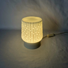Vintage opaline glazen plafondlamp – wit reliëf