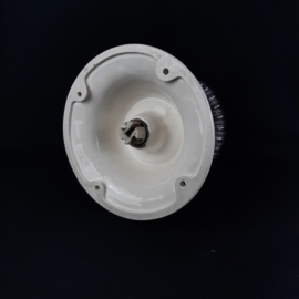 Art Deco porseleinen plafondlamp met kap van geribd glas | DRG lamp