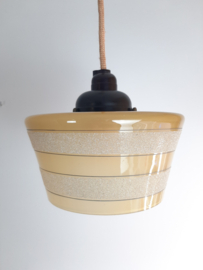 Art Deco glazen hanglamp oker