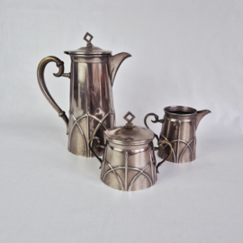Art Deco Koffiestel, koffieset, Art Deco design, jaren 30 patroon