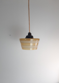 Art Deco glazen hanglamp oker