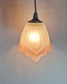 Glazen hanglamp roze | Romantische hanglamp in de vorm van een bloem