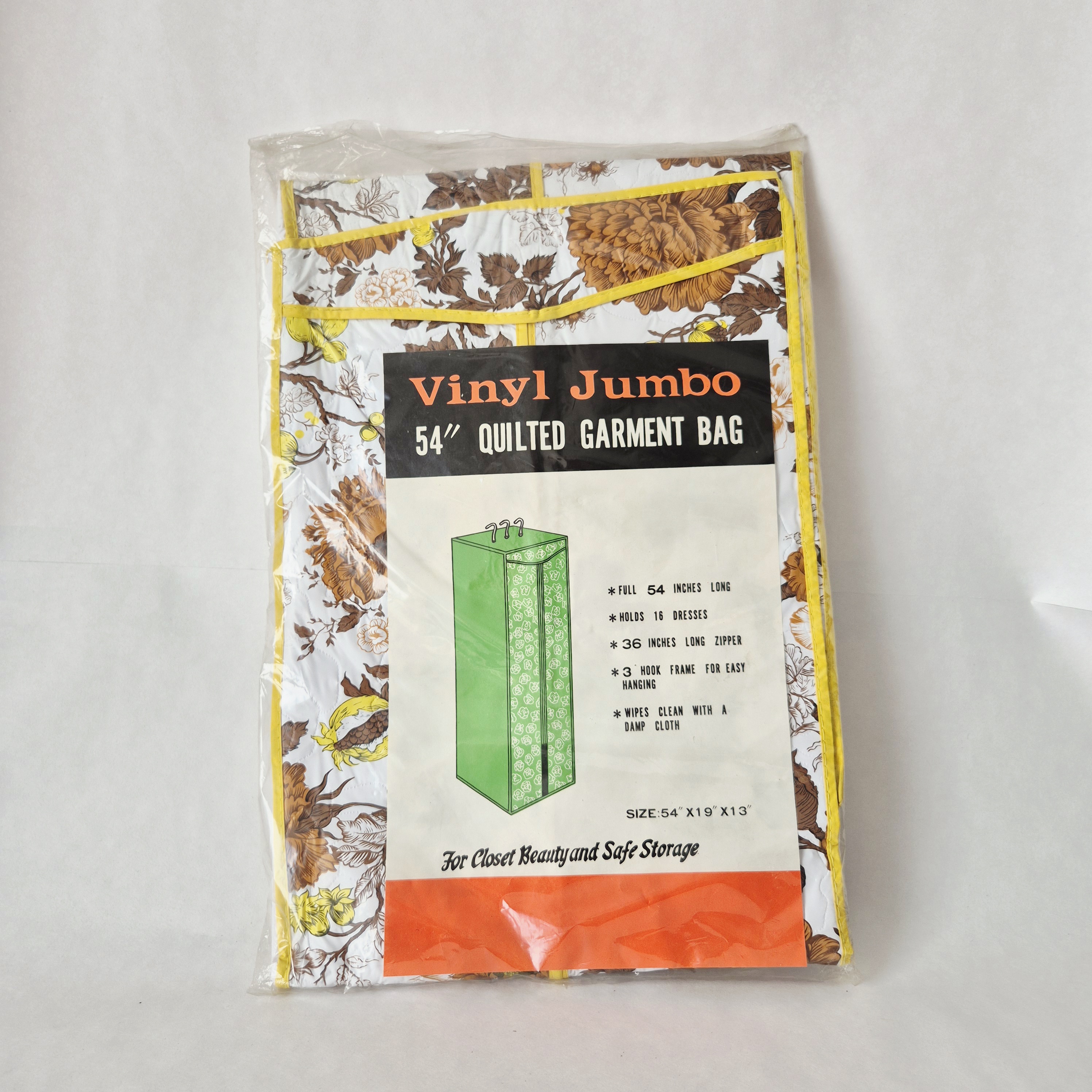 Vintage hangkast | Vinyl Jumbo Garment bag | Quilted garment bag