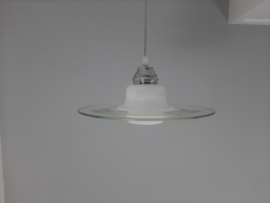 Jaren 70 glazen hanglamp, UFO, vintage hanglamp, Space Age
