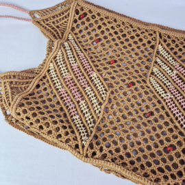 Jaren 70 Macramé tas met kralen