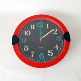 Memphis stijl wandklok | Vintage klok jaren 80 | Quartz wandklok
