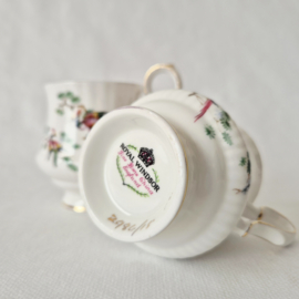 Set van 2 vintage Royal Windsor koffie kopjes | Dames en heren kop en schotel