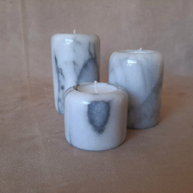 Set van 3 vintage marmeren waxinelichthouders | Theelichtjes