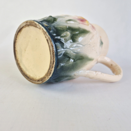Pichet Barbotine | Vintage Franse Majolica Kan
