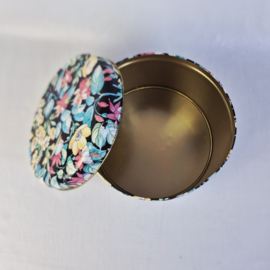Vintage koektrommel met bloemenmotief