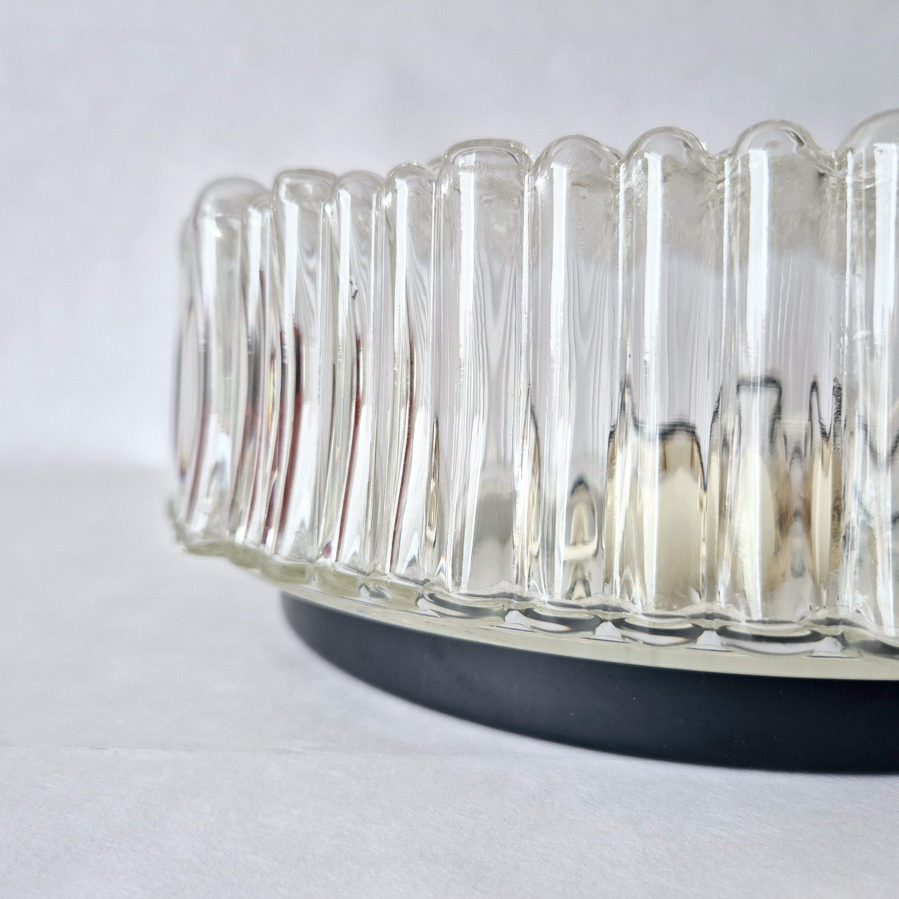 Hustadt Leuchten plafondlamp uit de jaren 60  | Bubbelglas