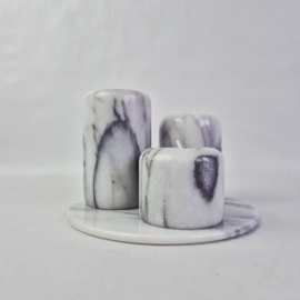 Set van 3 vintage marmeren waxinelichthouders | Theelichtjes