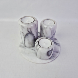 Set van 3 vintage marmeren waxinelichthouders | Theelichtjes