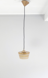 Art Deco glazen hanglamp oker