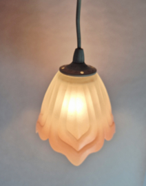 Glazen hanglamp roze | Romantische hanglamp in de vorm van een bloem