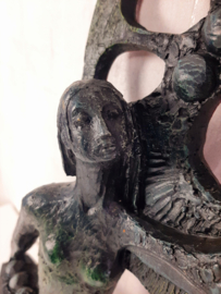 70s kunstwerk, Kunsthars, jaren 70, vintage kunst, wandsculptuur