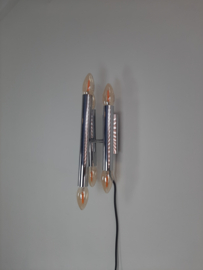 Wandlamp in de stijl van Gaetano Sciolari, Wandlamp chroom met 6 lichtpunten