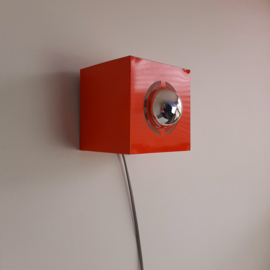 Vintage wandlamp van Philips | Jaren 70 kubus lamp | Oranje