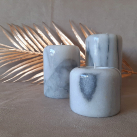 Set van 3 vintage marmeren waxinelichthouders | Theelichtjes