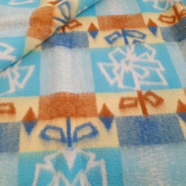 Vintage jaren 70 wollen deken, bloemen, Red Clan Blanket