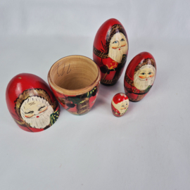 Vintage kerst matroesjka | Matroesjka kerstman