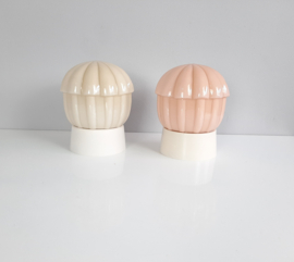 Thabur schroefbol, Art Deco plafondlamp in beige of roze