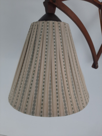 Houten wandlamp met zwenkarm | Jaren 70 schaarlamp