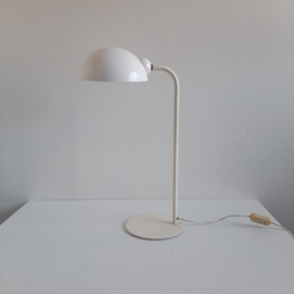 Vintage witte bureaulamp, jaren 70 tafellamp, design werklamp