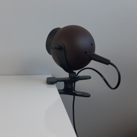 Jaren 70 bruin/zwarte klemlamp | Leeslamp | Eyeball