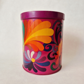 Set van 2 Jaren 70  voorraadblikken met psychedelisch decor