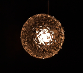 Vintage plafonniere | Jaren 60 plafondlamp | Schroefbol 'Kristal' bakeliet