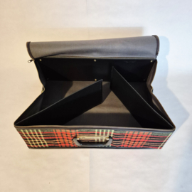 Vintage opvouwbare koffer | Rood geruit retro design