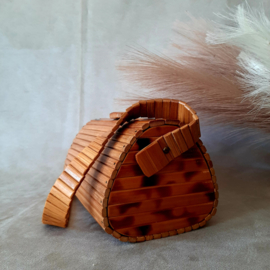 Vintage bamboe tas | Tas uit de jaren 60/70 | Houten tas