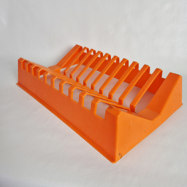 Vintage kunststof bordenrek oranje