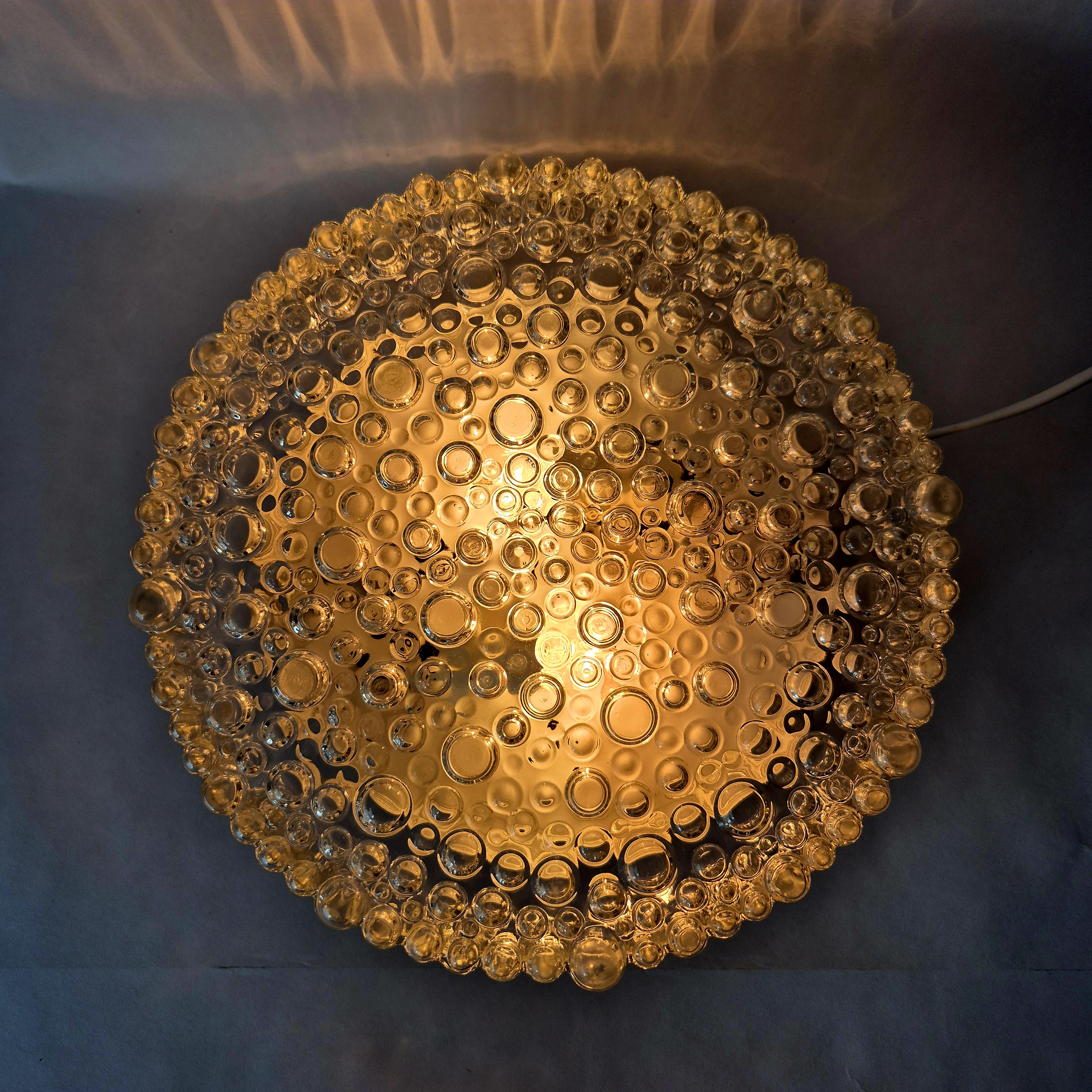 Hustadt Leuchten plafondlamp uit de jaren 60  | Bubbelglas