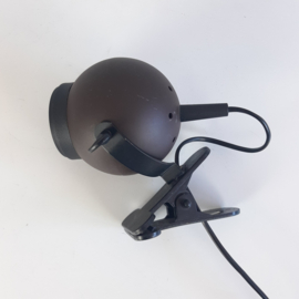 Jaren 70 bruin/zwarte klemlamp | Leeslamp | Eyeball