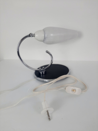 Jaren 50 wandlamp, chroom met zwart, vintage lampje